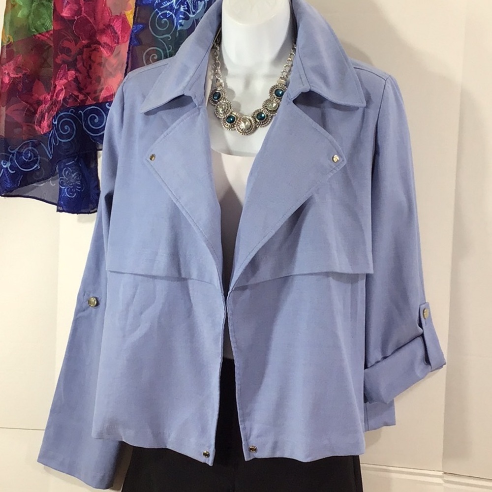 Dkny Blue open front cropped jacket 6